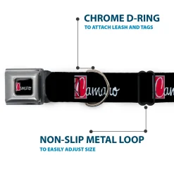 1972 CAMARO Script Emblem Full Color Black Silver Reds Seatbelt Buckle Collar - 1972 CAMARO Script Emblem Black/Silver/Reds