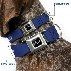 1965 CHEVROLET Bowtie Full Color Black/White Seatbelt Buckle Collar - 1965 CHEVROLET Bowtie Blue/White