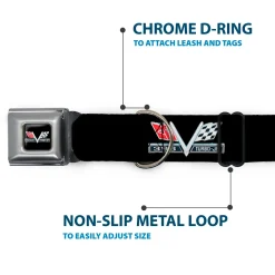 1967 Impala 396 TURBO-JET V Emblem Full Color Black/Silver/Red/White Seatbelt Buckle Collar - 1967 Impala 396 TURBO-JET V Emblem Black/Silver/Red/White