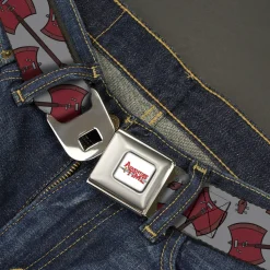 ADVENTURE TIME Title Logo Full Color White Seatbelt Belt - Adventure Time Marceline's Axe Bass Scattered Gray Webbing