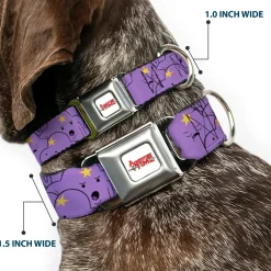 ADVENTURE TIME Title Logo Full Color White Seatbelt Buckle Collar - Adventure Time Lumpy Space Princess Expressions Stacked Lavender