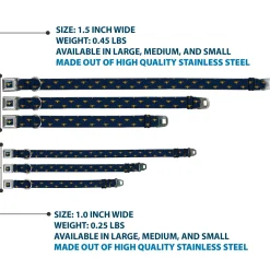 Aladdin 2019 Magic Lamp Full Color Navy/Golds Seatbelt Buckle Collar - Aladdin Genie Lamp Monogram Navy/Gold