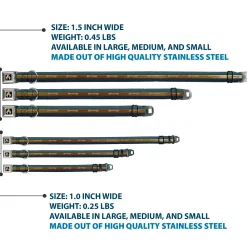 Aquaman 2017 Icon Black/Golds Seatbelt Buckle Collar - AQUAMAN Scales Stripe Blues/Golds