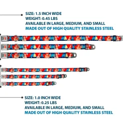 Ariel Daydreaming Full Color Blues Seatbelt Buckle Collar - The Little Mermaid Under the Sea Scenes