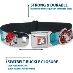 Ariel Face4 Full Color Pink Blue Seatbelt Buckle Collar - ARIEL Sketch Poses Blues/Lavender