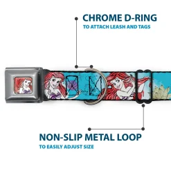 Ariel Face4 Full Color Pink Blue Seatbelt Buckle Collar - ARIEL Sketch Poses Blues/Lavender