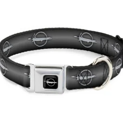 Barracuda Emblem Full Color Black/Silver Seatbelt Buckle Collar - Barracuda Emblem Repeat Gray Fade/Silver