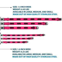 Batman Black Silver Seatbelt Buckle Collar - Bat Signal-3 Fuchsia/Black/Fuchsia