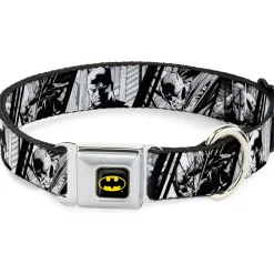 Batman Black/Yellow Seatbelt Buckle Collar - Batman Hush Pose Sketches Black/White