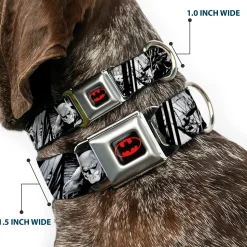 Batman Black/Yellow Seatbelt Buckle Collar - Batman Hush Pose Sketches Black/White