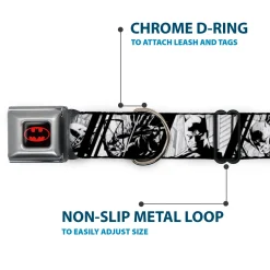 Batman Black/Yellow Seatbelt Buckle Collar - Batman Hush Pose Sketches Black/White