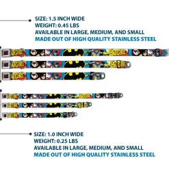 Batman Full Color Black Yellow Seatbelt Buckle Collar - BATGIRL in Action w/Face CLOSE-UP