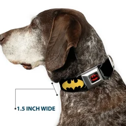 Batman Full Color Black Yellow Seatbelt Buckle Collar - Bat Signal-1 Black/Yellow