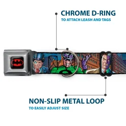 Batman Full Color Black Yellow Seatbelt Buckle Collar - BATMAN & Villains2/Cityscape