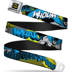 Batman Full Color Black Yellow Seatbelt Belt - Batman Scene1 Webbing
