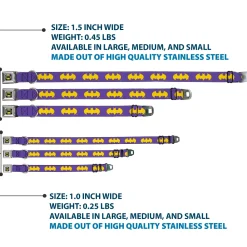 Batman Signal Full Color Purple Yellow Seatbelt Buckle Collar - Batman Signal Purple/Yellow