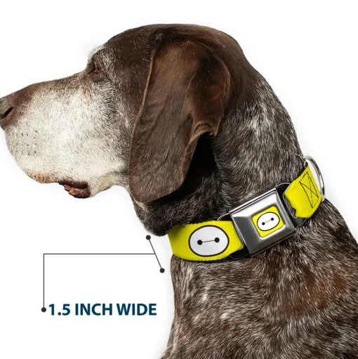 Baymax Face Full Color Yellow Black White Seatbelt Buckle Collar - BAYMAX Hanko/Face Yellow/Black/White