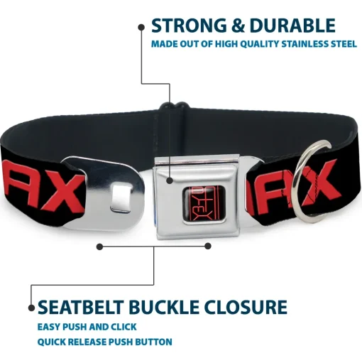 BAYMAX Hanko Full Color Black Red Seatbelt Buckle Collar - BAYMAX Poses Black/White/Red