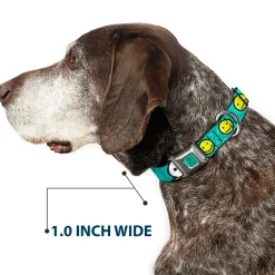 BAYMAX Hanko Full Color Turquoise Black Seatbelt Buckle Collar - Baymax/Mood Expressions/Baymax Scattered Turquoise