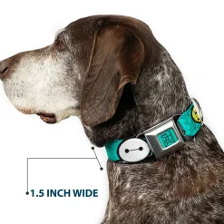 BAYMAX Hanko Full Color Turquoise Black Seatbelt Buckle Collar - Baymax/Mood Expressions/Baymax Scattered Turquoise