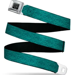 BD Wings Logo CLOSE-UP Black/Silver Seatbelt Belt - Heather2 Blues Webbing