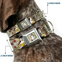 Belle Face Sketch Full Color Light Yellow Seatbelt Buckle Collar - Belle Sketch Poses/Story Script