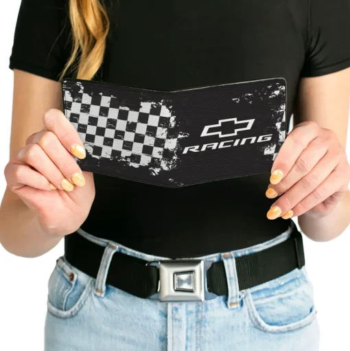 Bi-Fold Wallet - Chevrolet RACING Bowtie Checker Black/White