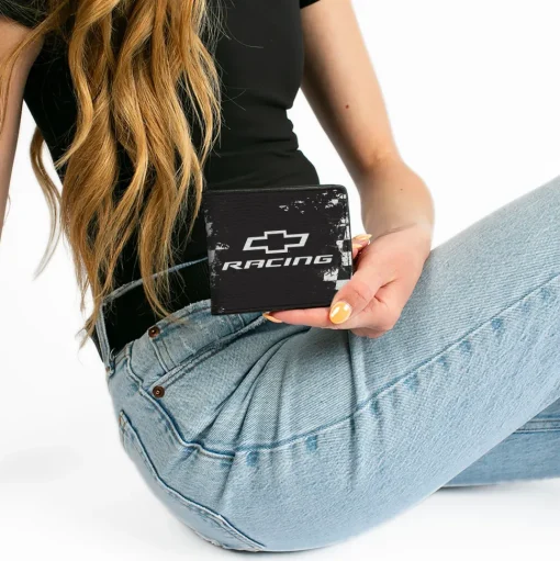 Bi-Fold Wallet - Chevrolet RACING Bowtie Checker Black/White