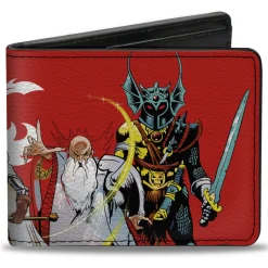 Bi-Fold Wallet - Dungeons & Dragons Five Action Figure Group Pose and Ampersand Logo Red/White