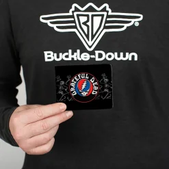 Bi-Fold Wallet - GRATEFUL DEAD Steal Your Face Logo Dancing Skeletons Black Gray Red White Blue