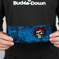 Bi-Fold Wallet - Skull & Roses + GRATEFUL DEAD Roses Blues Black Red
