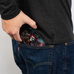 Bi-Fold Wallet - Space Your Face + Skull & Roses Galaxy