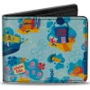 Bi-Fold Wallet - SpongeBob SquarePants Under the Sea Icons Collage Blues