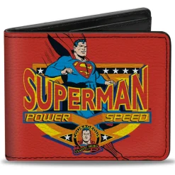 Bi-Fold Wallet - SUPERMAN POWER SPEED Pose Badge Red