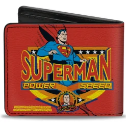Bi-Fold Wallet - SUPERMAN POWER SPEED Pose Badge Red