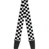 Black and White Checkered Guitar Strap