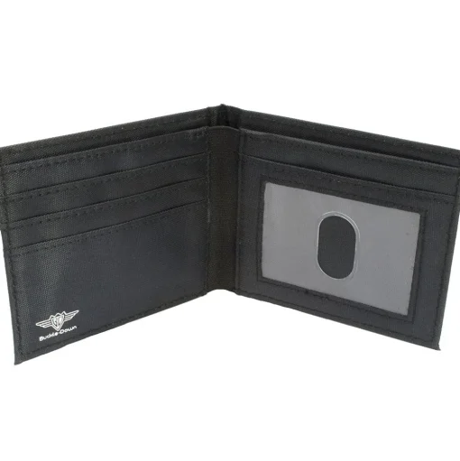 Black and White Checkered Canvas Bi-Fold Wallet
