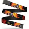 Black Buckle Web Belt - BANE Pose/Explosion Bat Signal/Chanlink Black/Gray/Reds Webbing