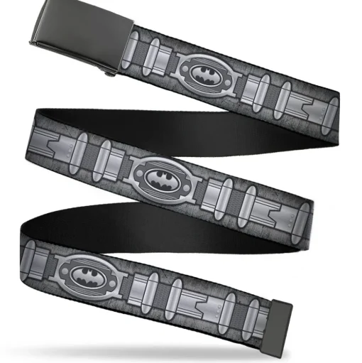 Black Buckle Web Belt - Batman Utility Belt Grays Webbing