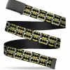Black Buckle Web Belt - Batman Shield Checkers Webbing
