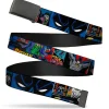 Black Buckle Web Belt - Batman & Joker Comic Strip Webbing