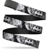 Black Buckle Web Belt - Batman Face/Bat Shield Sketch White/Black Webbing