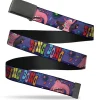 Black Buckle Web Belt - BING BONG Poses/Candy Purples/Multi Color Webbing
