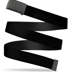 Black Buckle Web Belt - Black Webbing