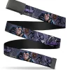 Black Buckle Web Belt - CATWOMAN-NINE LIVES OF A FELINE FATALE Pose2/Jewelry/Black Cat Purples Webbing