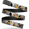 Black Buckle Web Belt - CatDog House Poses Grays Webbing