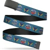 Black Buckle Web Belt - Cars 3 PISTON CUP RACING SERIES Icon/LIGHTNING MCQUEEN Pose3/JACKSON STORM Pose2 Blue Webbing