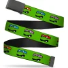 Black Buckle Web Belt - Classic Teenage Mutant Ninja Turtles 8-Bit Faces Green Webbing