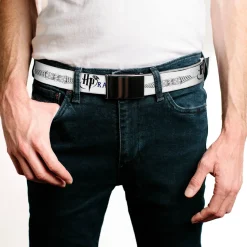 Black Buckle Web Belt - Harry Potter GRYFFINDOR/RAVENCLAW/SLYTHERIN White/Black Webbing