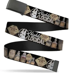 Black Buckle Web Belt - Harry Potter Potions HIGHLY LOGICAL Webbing